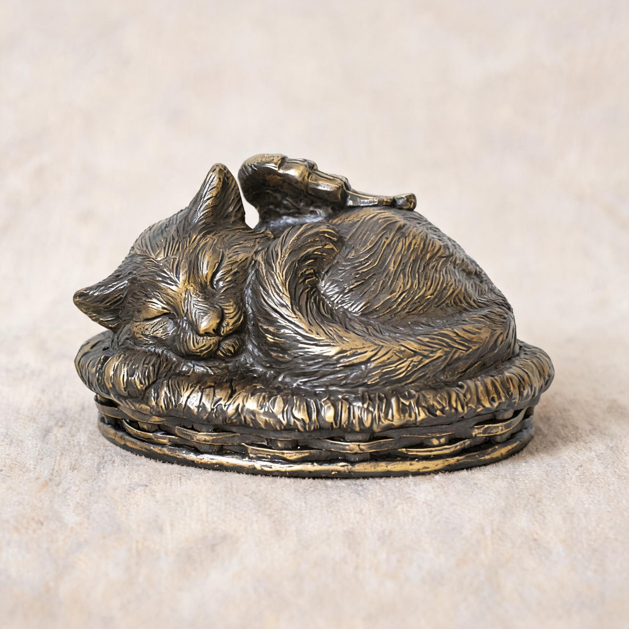 Angel Cat Statue with Memory Capsule
