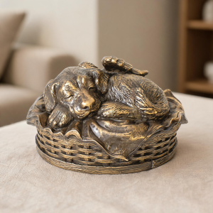 Angel Dog Statue with Memory Capsule