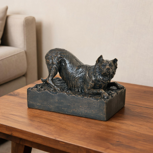 Border Collie Statue with Memory Capsule
