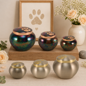 Double Paw Contemporary Metal Urn
