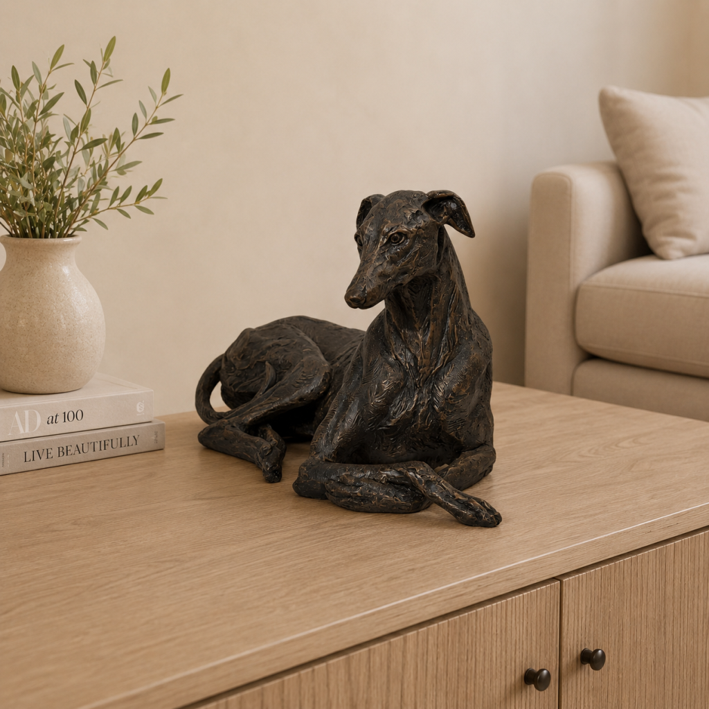 Greyhound Statue with Memory Capsule