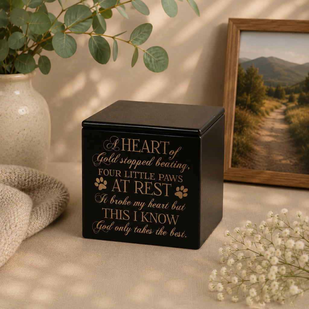 Heart of Gold Wood Urn