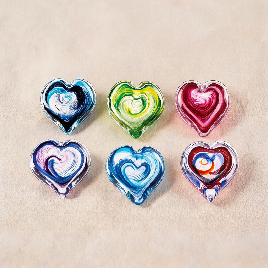 Hearts Artisan Glass Memorial Keepsakes