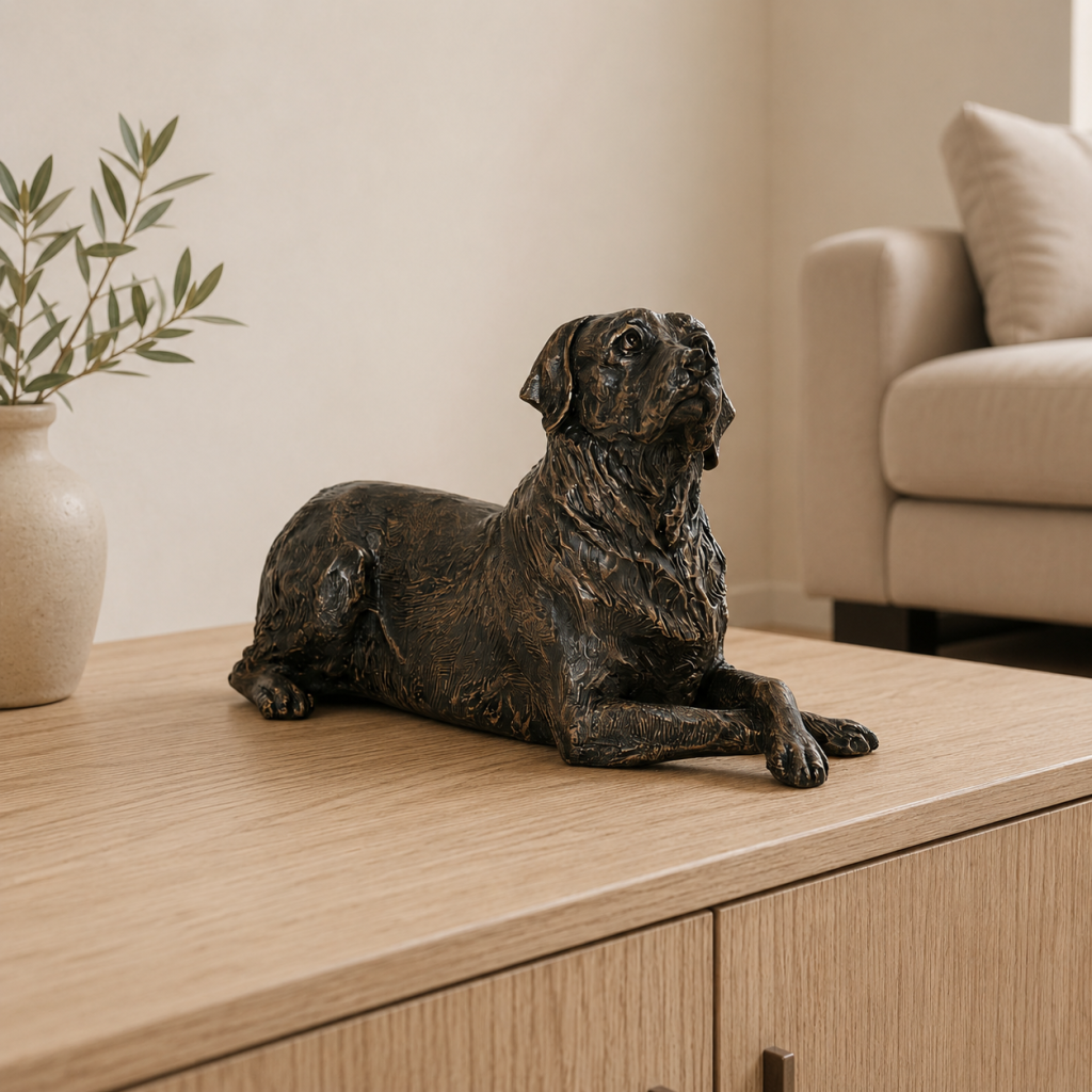 Labrador Retriever Statue with Memory Capsule