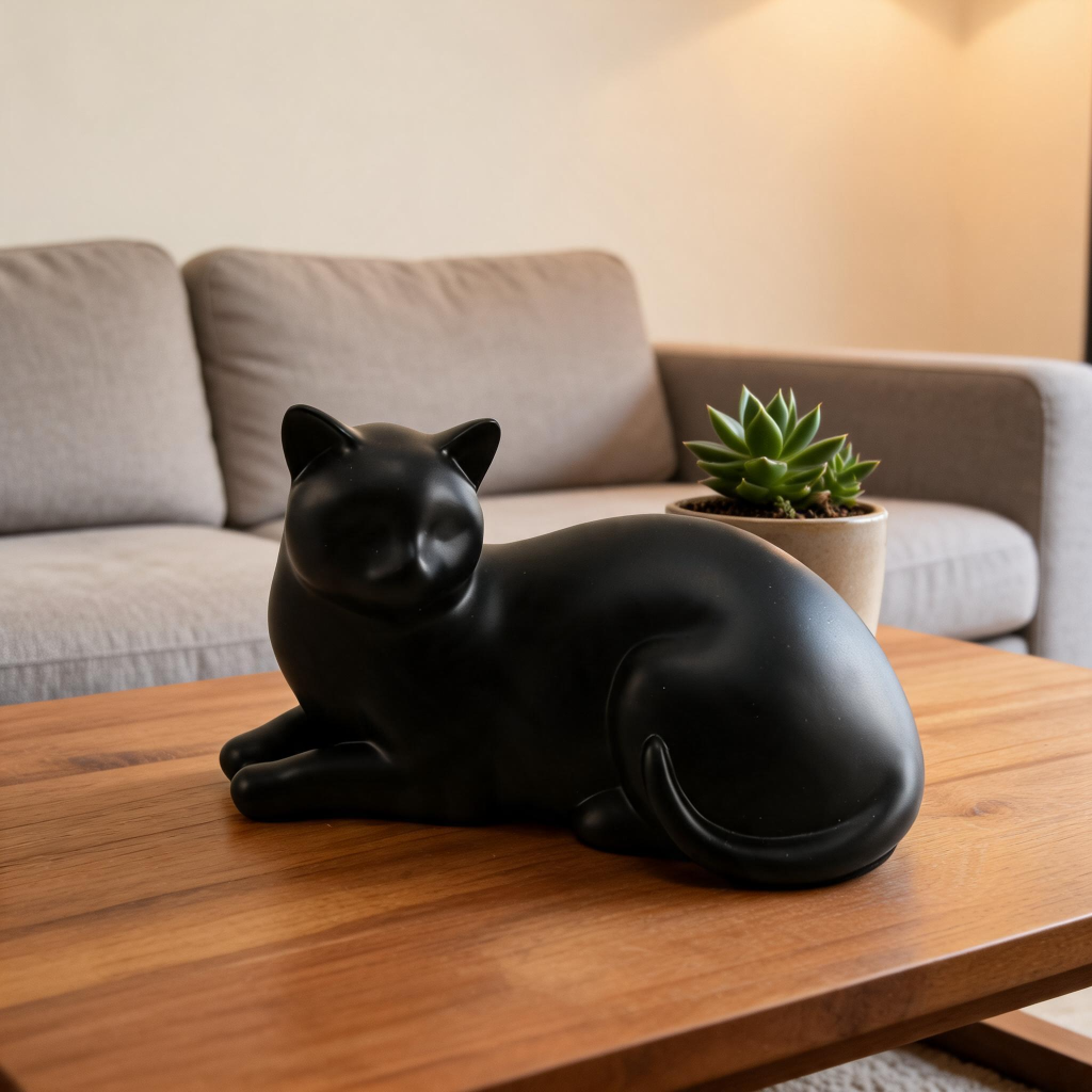 Midnight Purrfect Urn