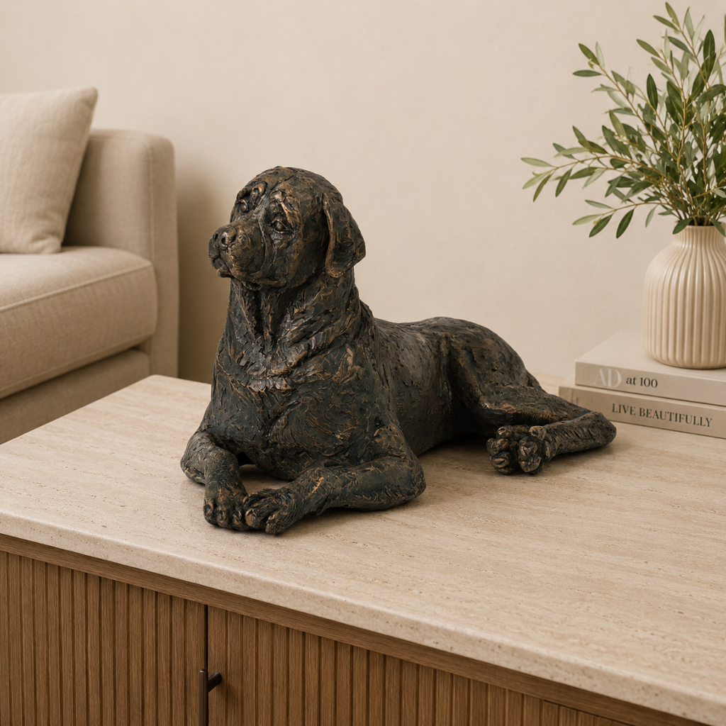 Rottweiler Statue with Memory Capsule