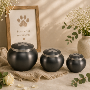 Single Paw Contemporary Metal Urn