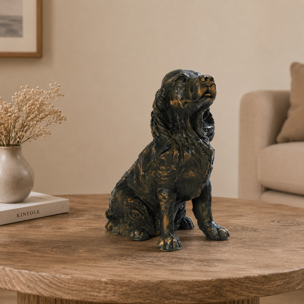 Spaniel Statue with Memory Capsule
