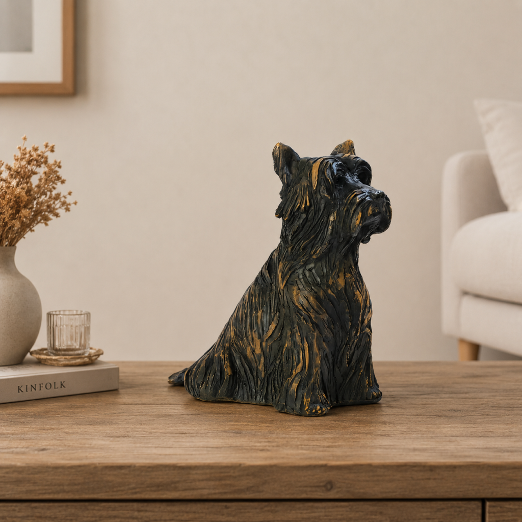 Yorkshire Terrier Statue with Memory Capsule