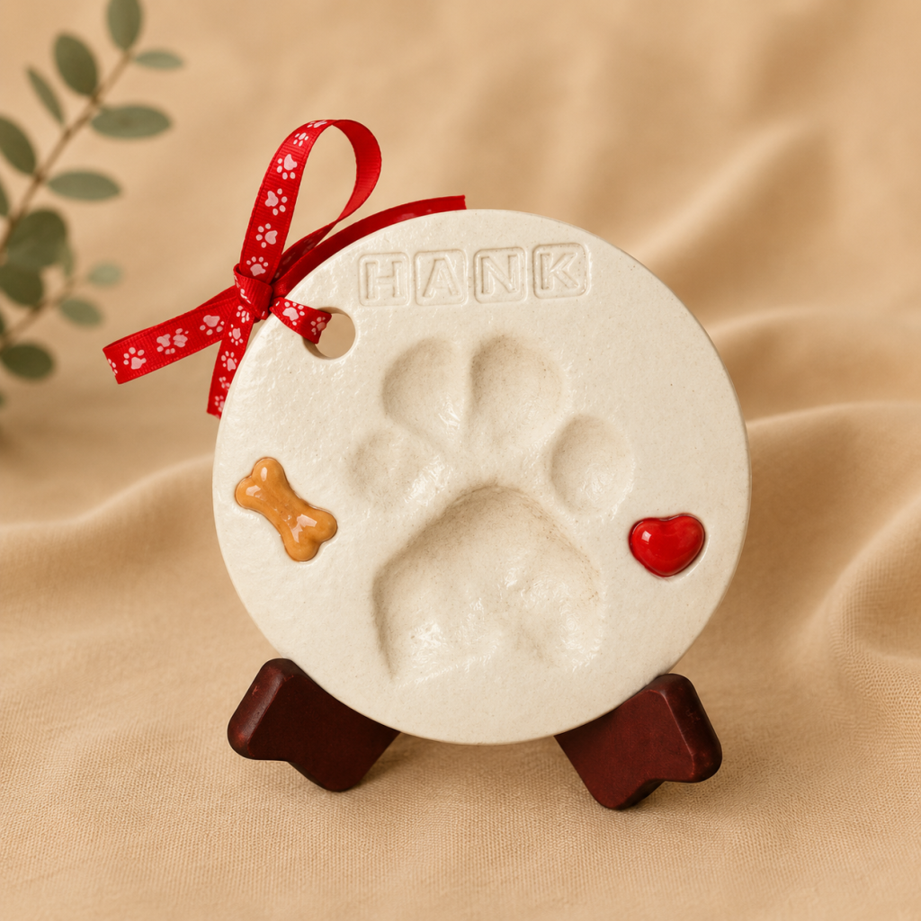 Clay Paw Print with Stand