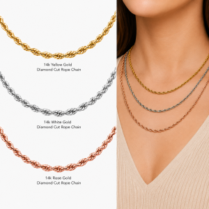 Diamond Cut Rope Chain Necklace