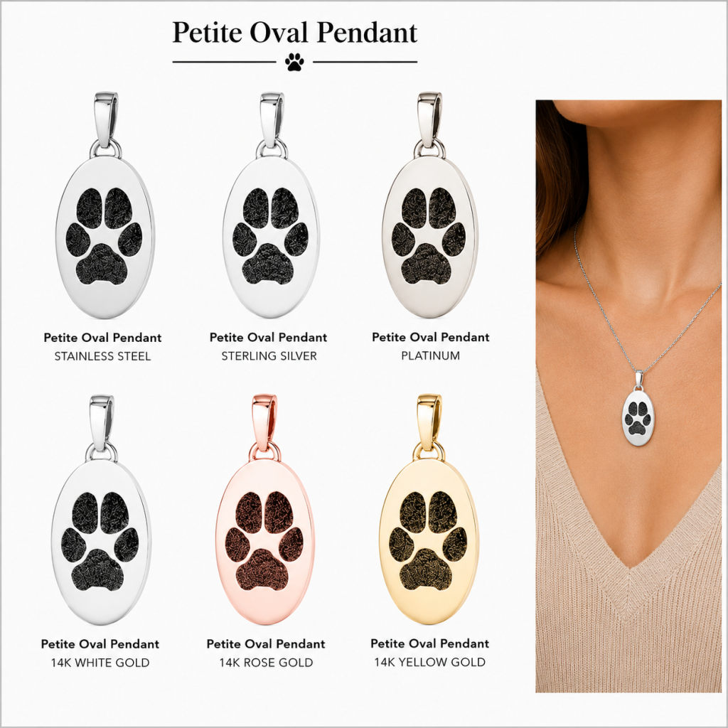 Petite Oval Shaped Pendant Necklace