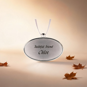 Silver Oval Charm Urn