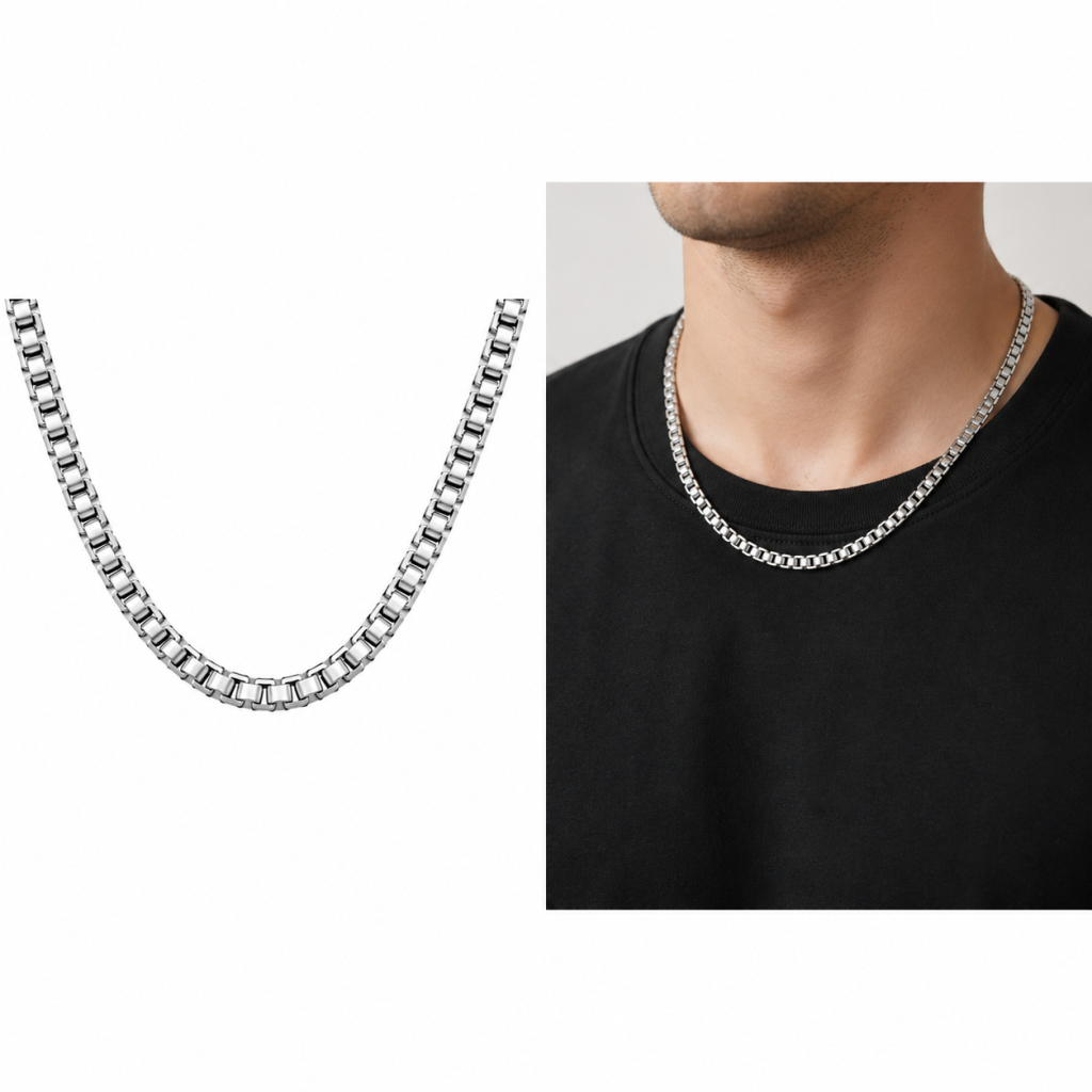 Stainless Steel Thick Box Chain Necklace