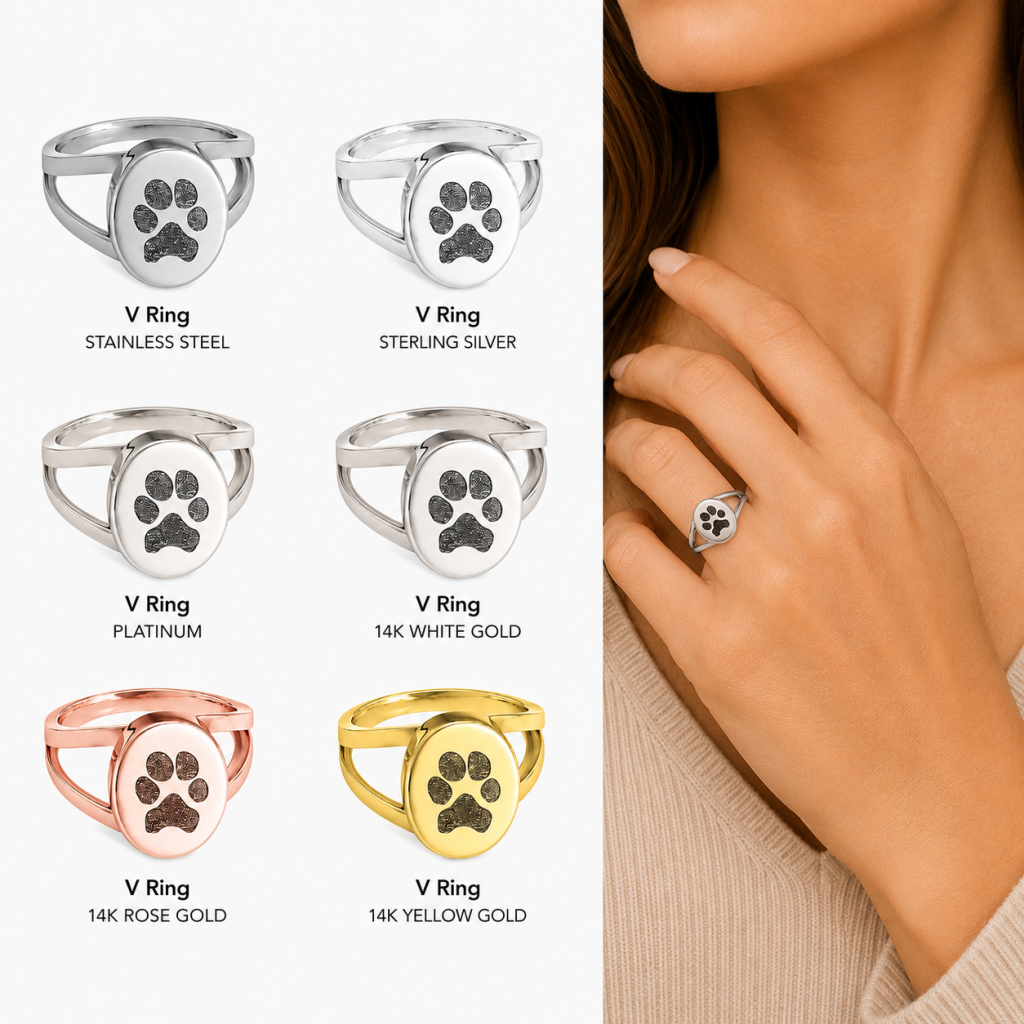 Paw Print V Ring