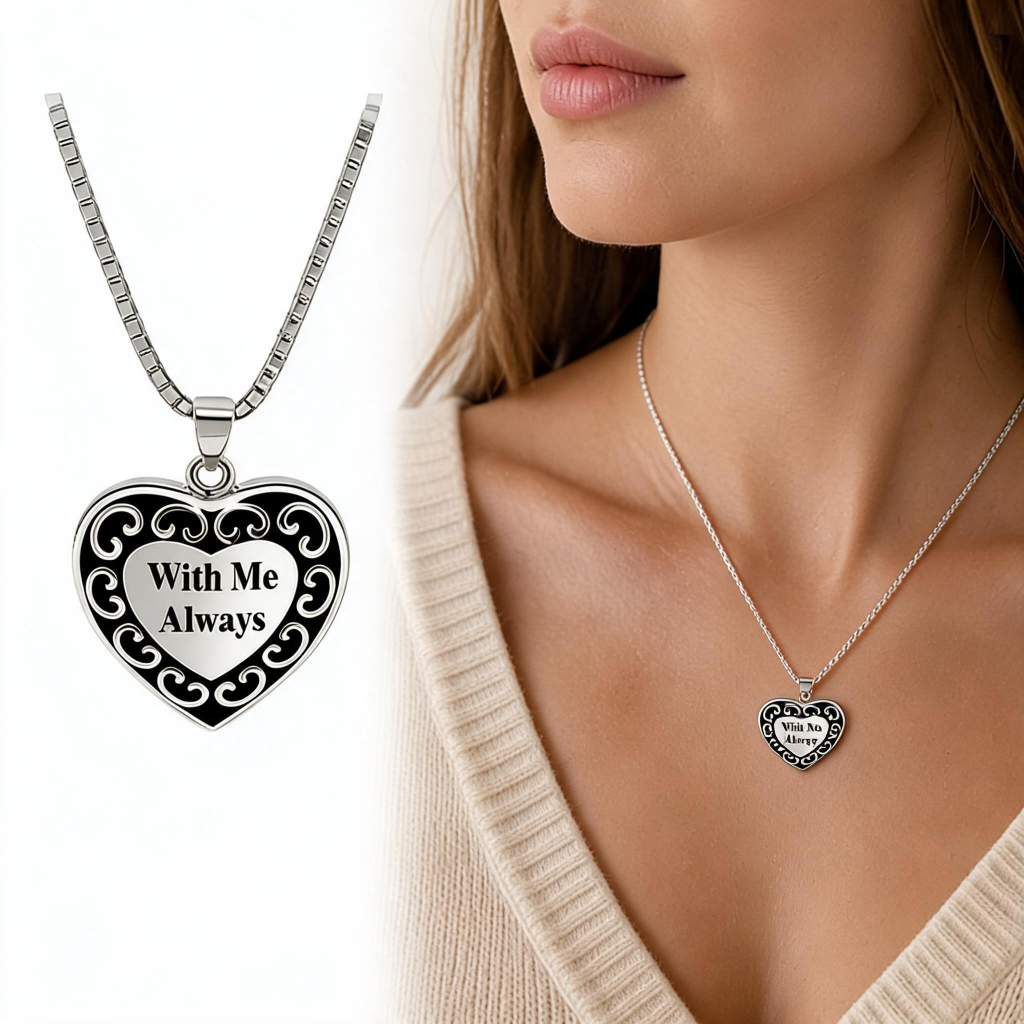 With Me Always Heart Pendant Necklace